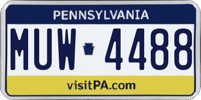 PA license plate MUW4488