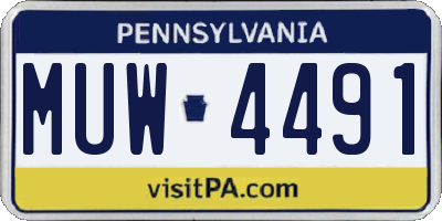PA license plate MUW4491