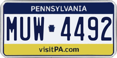 PA license plate MUW4492