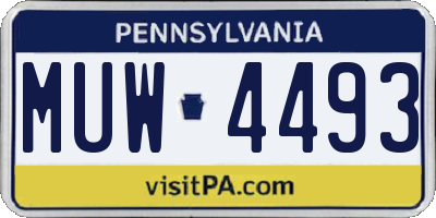 PA license plate MUW4493