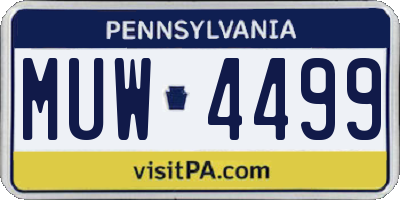 PA license plate MUW4499