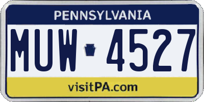 PA license plate MUW4527