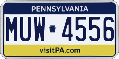 PA license plate MUW4556
