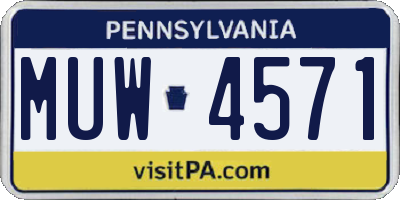 PA license plate MUW4571