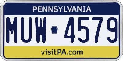 PA license plate MUW4579