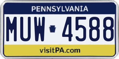 PA license plate MUW4588