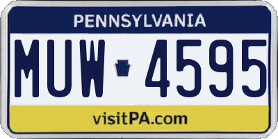 PA license plate MUW4595