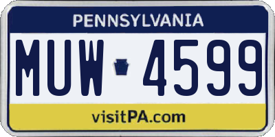 PA license plate MUW4599
