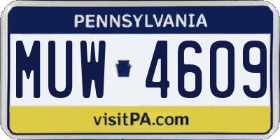 PA license plate MUW4609