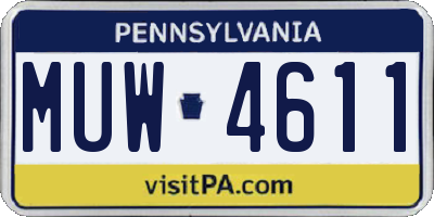 PA license plate MUW4611