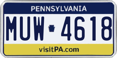 PA license plate MUW4618