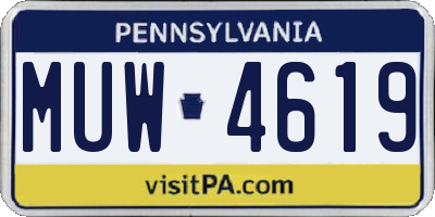 PA license plate MUW4619