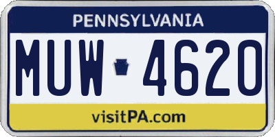 PA license plate MUW4620