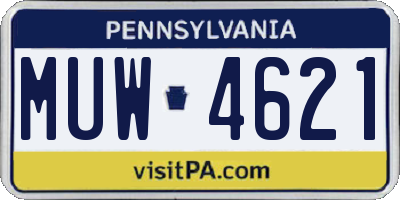 PA license plate MUW4621