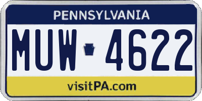 PA license plate MUW4622