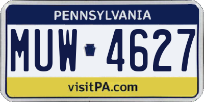 PA license plate MUW4627