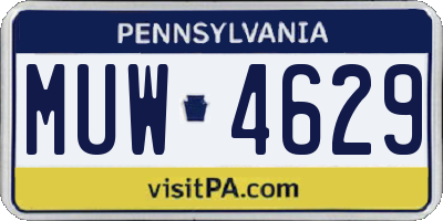 PA license plate MUW4629