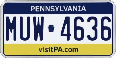 PA license plate MUW4636