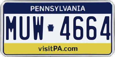 PA license plate MUW4664