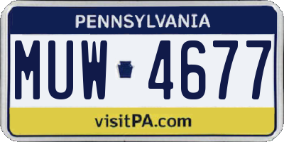 PA license plate MUW4677