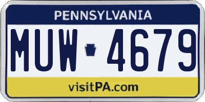 PA license plate MUW4679