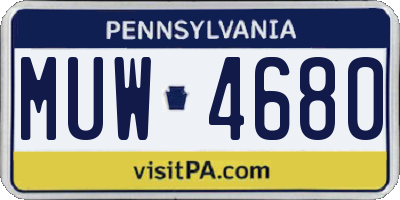 PA license plate MUW4680