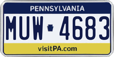 PA license plate MUW4683