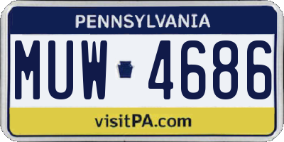 PA license plate MUW4686