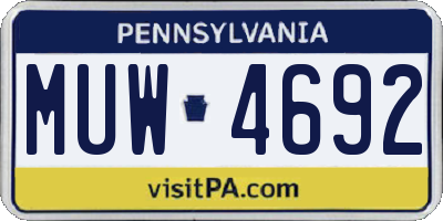 PA license plate MUW4692