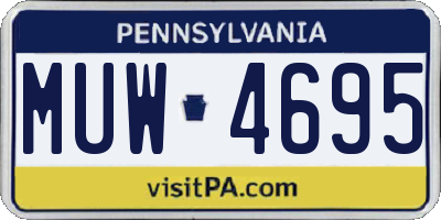 PA license plate MUW4695