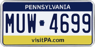 PA license plate MUW4699