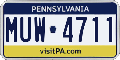 PA license plate MUW4711