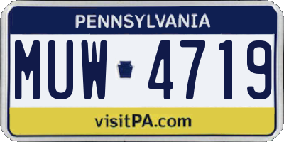 PA license plate MUW4719