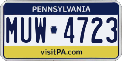 PA license plate MUW4723