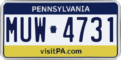 PA license plate MUW4731