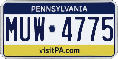 PA license plate MUW4775