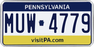 PA license plate MUW4779