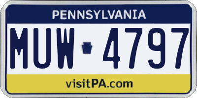 PA license plate MUW4797