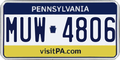 PA license plate MUW4806