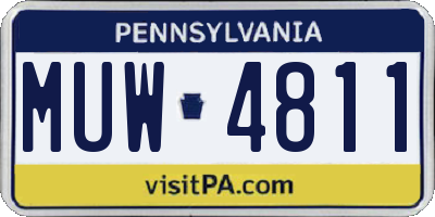 PA license plate MUW4811