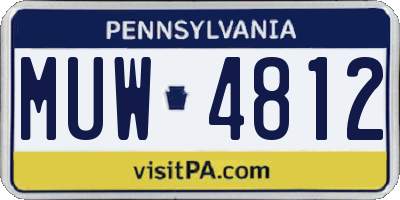 PA license plate MUW4812