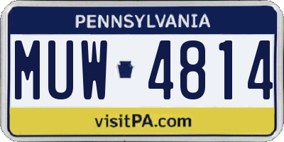 PA license plate MUW4814