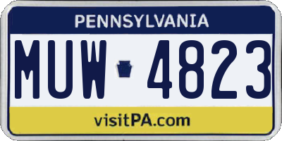 PA license plate MUW4823