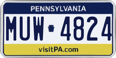 PA license plate MUW4824