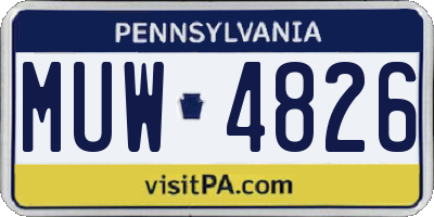 PA license plate MUW4826