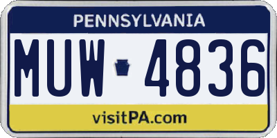 PA license plate MUW4836