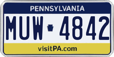 PA license plate MUW4842