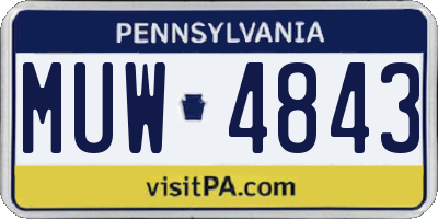 PA license plate MUW4843