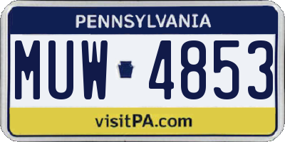 PA license plate MUW4853