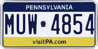 PA license plate MUW4854